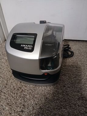 Amano PIX-55 Time Clock / Card Printer in Silver and Black
